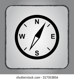 Compass sign icon, vector illustration. Flat design style