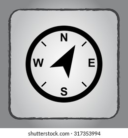 Compass sign icon, vector illustration. Flat design style