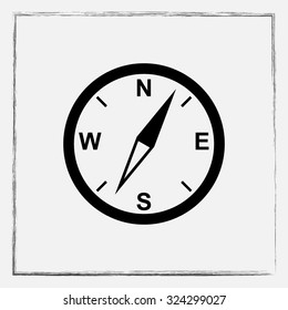 Compass sign icon, vector illustration. Flat design style