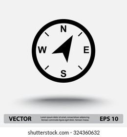 Compass sign icon, vector illustration. Flat design style