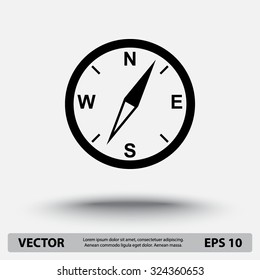 Compass sign icon, vector illustration. Flat design style