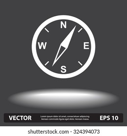 Compass sign icon, vector illustration. Flat design style