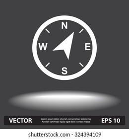 Compass sign icon, vector illustration. Flat design style