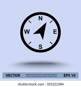 Compass sign icon, vector illustration. Flat design style