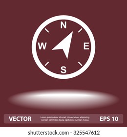 Compass sign icon, vector illustration. Flat design style
