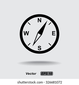 Compass sign icon, vector illustration. Flat design style