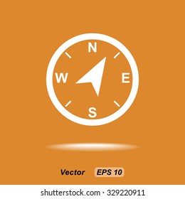 Compass sign icon, vector illustration. Flat design style