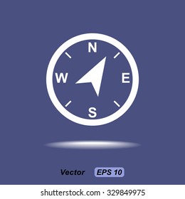 Compass sign icon, vector illustration. Flat design style
