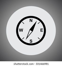 Compass sign icon, vector illustration. Flat design style
