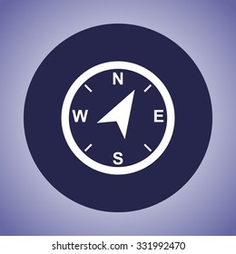 Compass sign icon, vector illustration. Flat design style