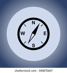 Compass sign icon, vector illustration. Flat design style