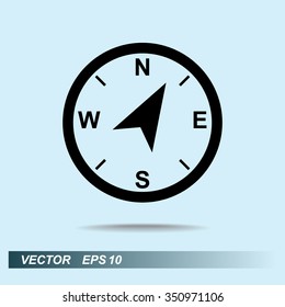 Compass sign icon, vector illustration. Flat design style