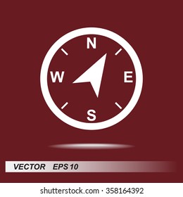 Compass sign icon, vector illustration. Flat design style