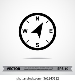 Compass sign icon, vector illustration. Flat design style