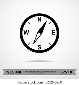 Compass sign icon, vector illustration. Flat design style