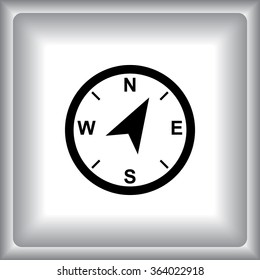 Compass sign icon, vector illustration. Flat design style