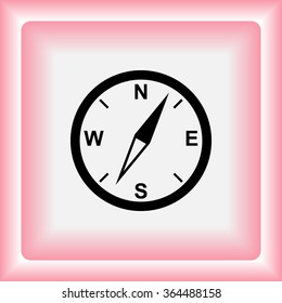Compass sign icon, vector illustration. Flat design style