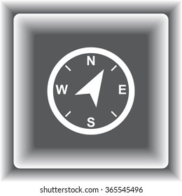 Compass sign icon, vector illustration. Flat design style