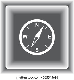 Compass sign icon, vector illustration. Flat design style