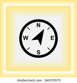Compass sign icon, vector illustration. Flat design style