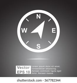 Compass sign icon, vector illustration. Flat design style