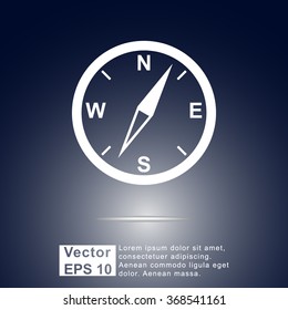 Compass sign icon, vector illustration. Flat design style