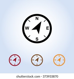 Compass sign icon, vector illustration. Flat design style