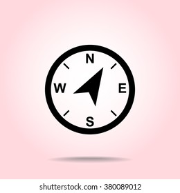 Compass sign icon, vector illustration. Flat design style