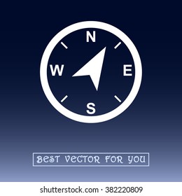 Compass sign icon, vector illustration. Flat design style
