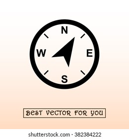 Compass sign icon, vector illustration. Flat design style
