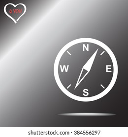 Compass sign icon, vector illustration. Flat design style