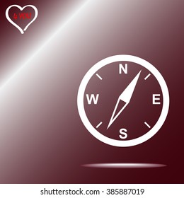 Compass sign icon, vector illustration. Flat design style