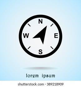 Compass sign icon, vector illustration. Flat design style