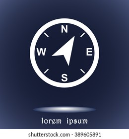 Compass sign icon, vector illustration. Flat design style