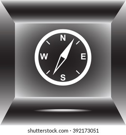 Compass sign icon, vector illustration. Flat design style