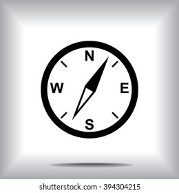 Compass sign icon, vector illustration. Flat design style