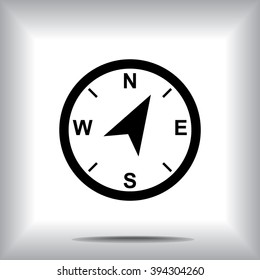 Compass sign icon, vector illustration. Flat design style