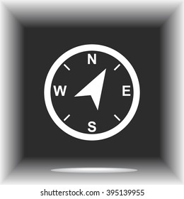 Compass sign icon, vector illustration. Flat design style