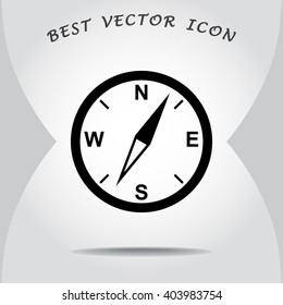 Compass sign icon, vector illustration. Flat design style
