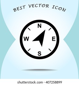 Compass sign icon, vector illustration. Flat design style