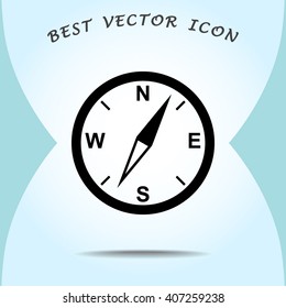 Compass sign icon, vector illustration. Flat design style