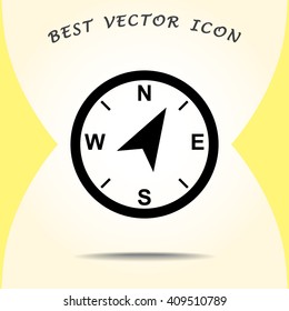 Compass sign icon, vector illustration. Flat design style