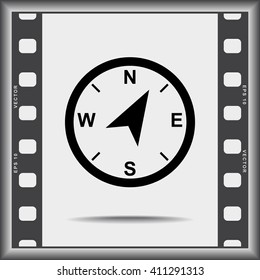 Compass sign icon, vector illustration. Flat design style