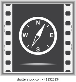 Compass sign icon, vector illustration. Flat design style