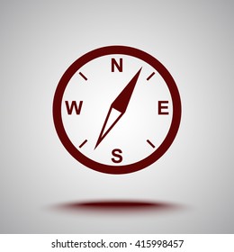 Compass sign icon, vector illustration. Flat design style