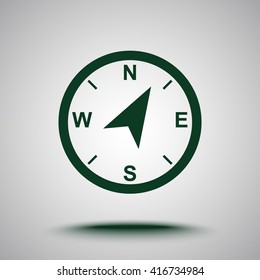 Compass sign icon, vector illustration. Flat design style
