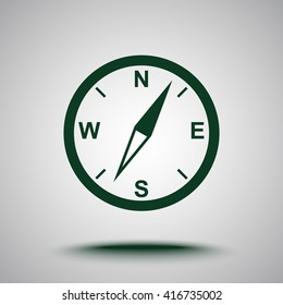 Compass sign icon, vector illustration. Flat design style