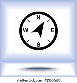 Compass sign icon, vector illustration. Flat design style