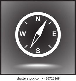 Compass sign icon, vector illustration. Flat design style
