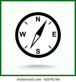 Compass sign icon, vector illustration. Flat design style